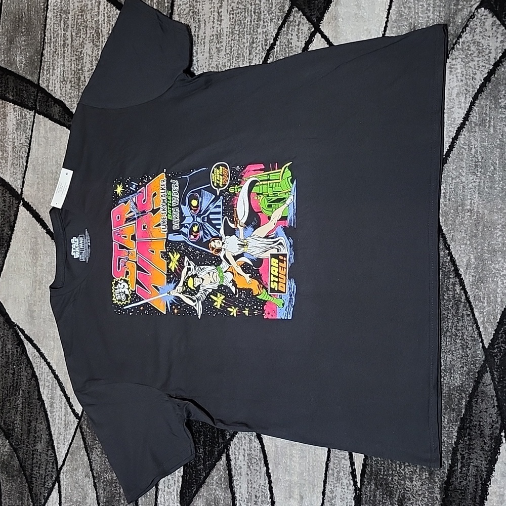 STAR WARS LUKE SKYWALKER BATTLES DARTH VADER BLACK 3XL CREW-NECK TEE-SHIRT